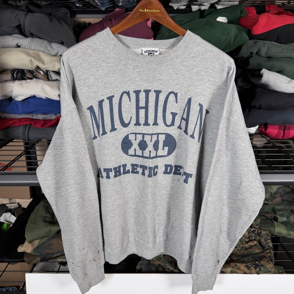 Vintage‎ Lee Heavyweight Michigan Wolverines Athletic Dept Sweatshirt Mens XL